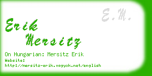 erik mersitz business card